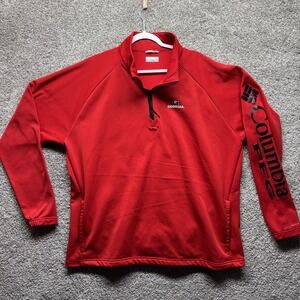 Georgia Bulldogs Columbia PFG Fishing 1/4‎ Zip Pullover Size XXL Pockets Elastic